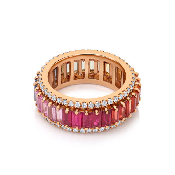 Baguette cut diamonds ring