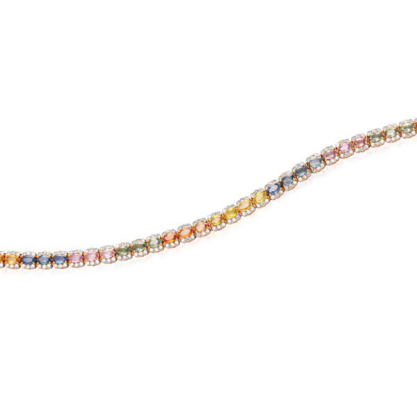 Oval Multicolored Sapphires Bracelet