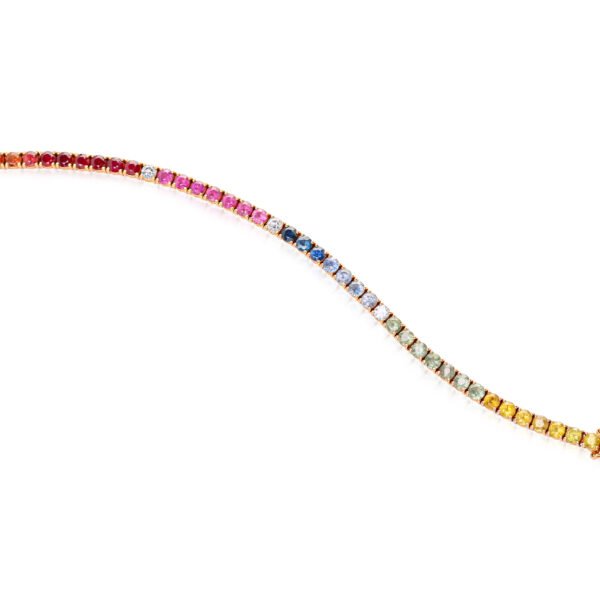 Round cut Multicolored Sapphires Bracelet